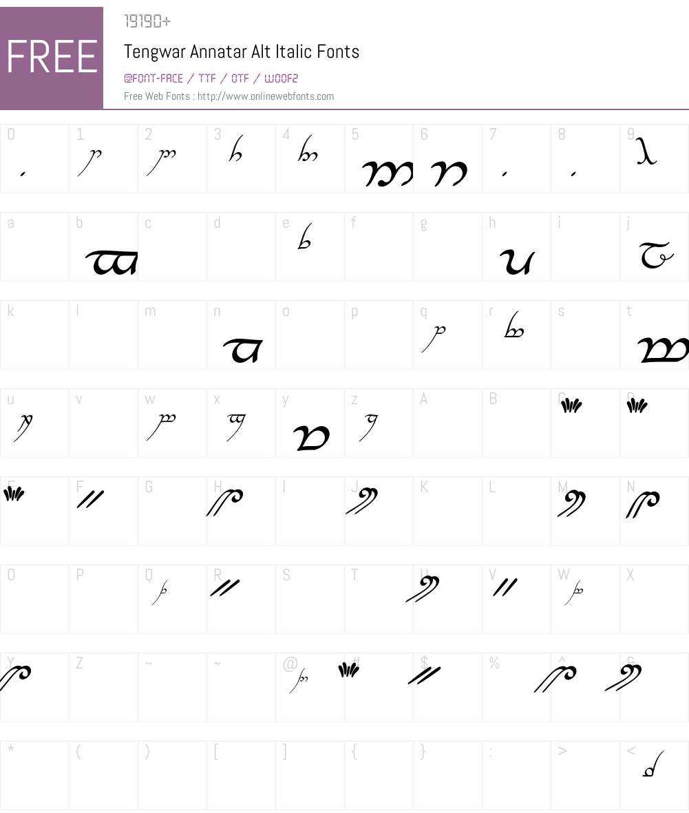 Tengwar Annatar Alt Font Screenshots