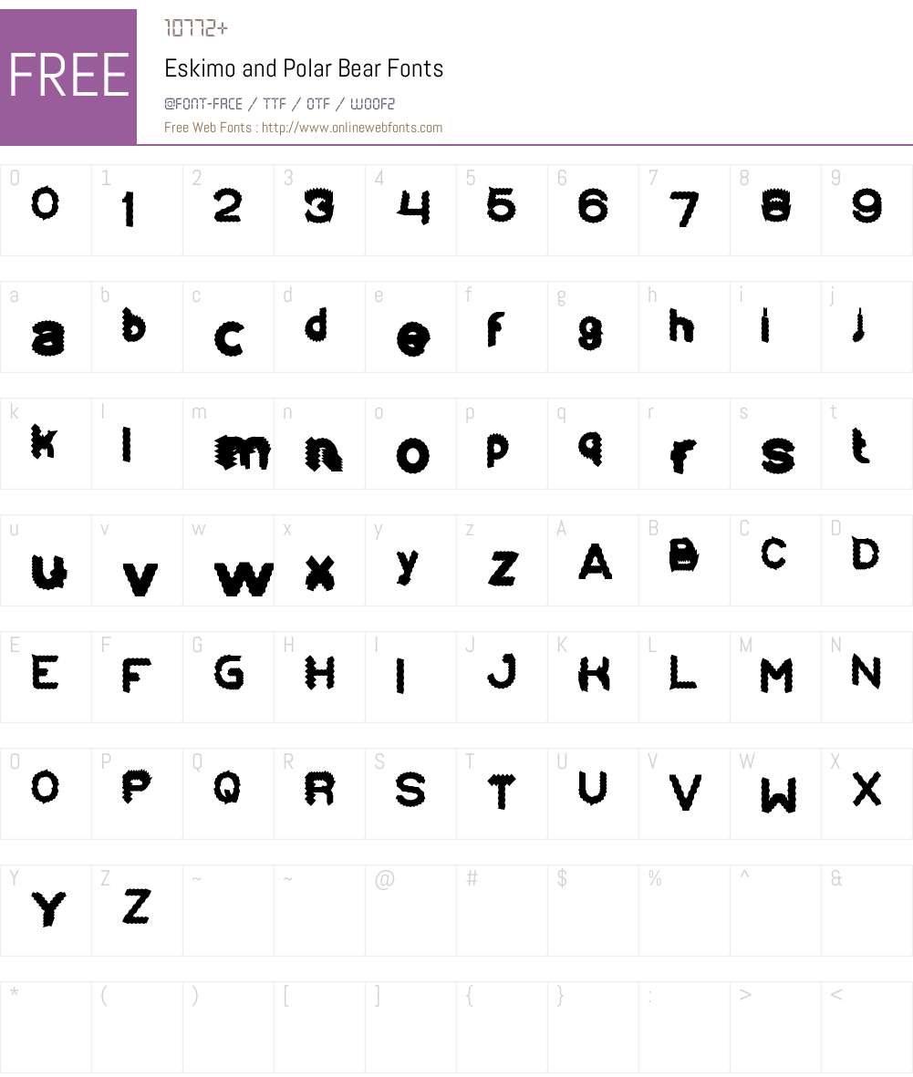 Eskimo and Polar Bear Font Screenshots
