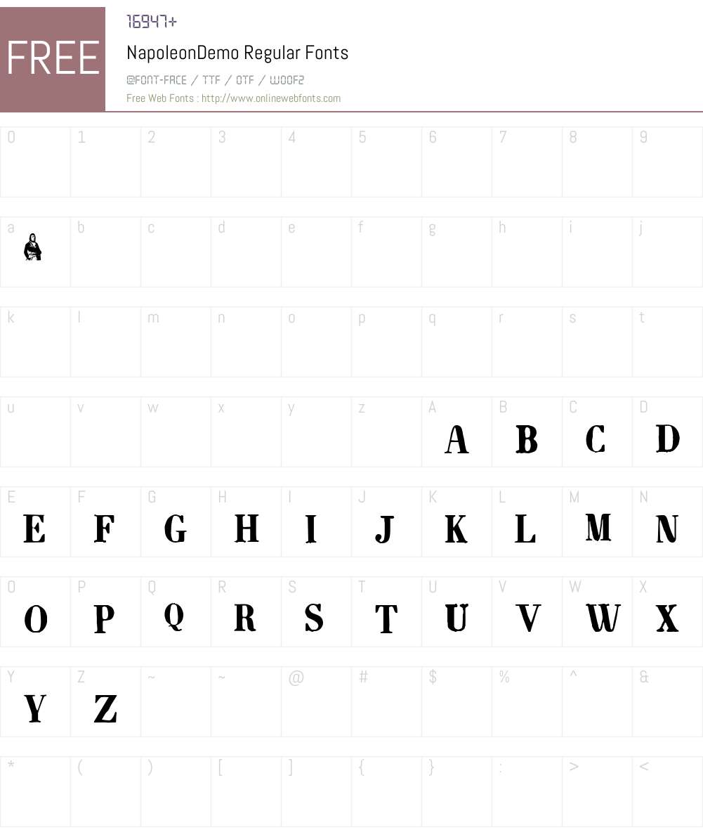 NapoleonDemo Font Screenshots