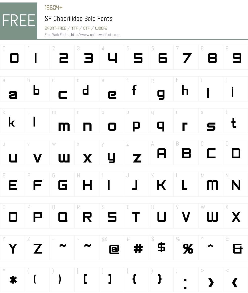 SF Chaerilidae Font Screenshots