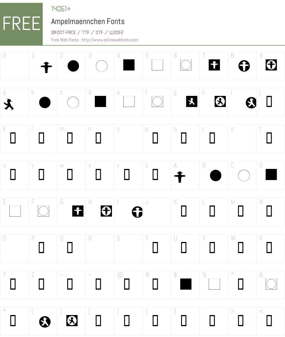 Ampelmaennchen Font Screenshots