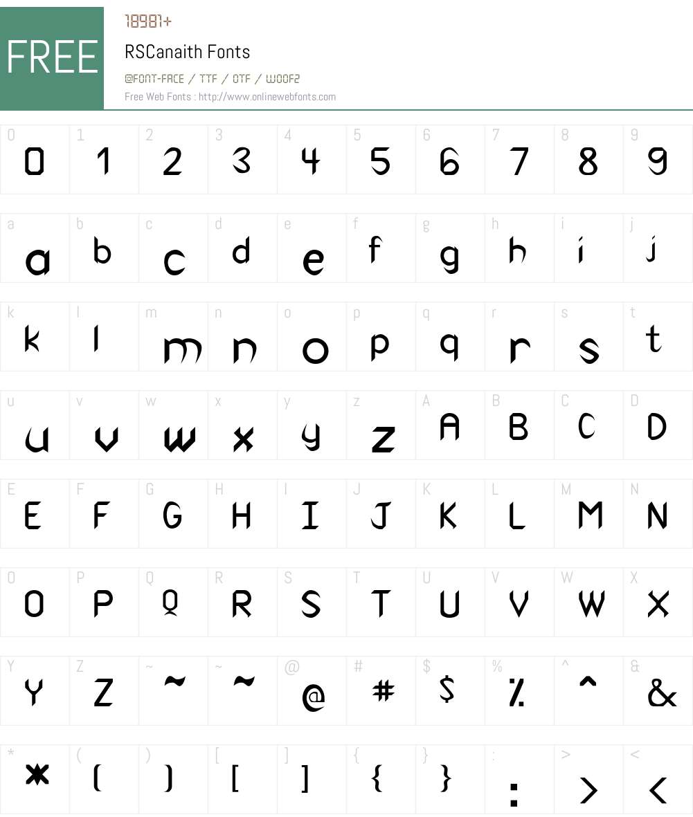 RSCanaith Font Screenshots