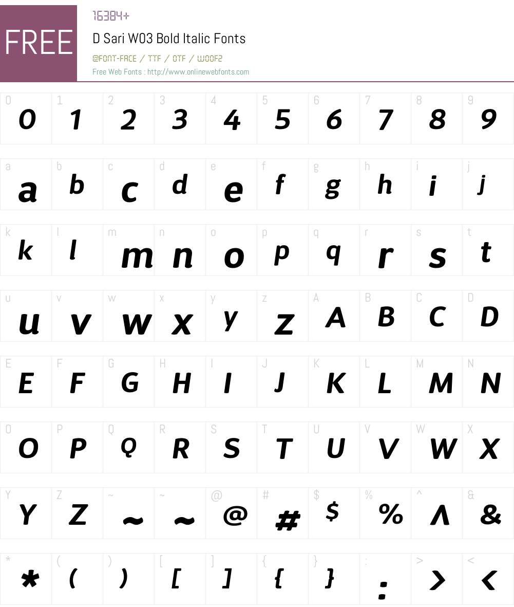 D Sari Font Screenshots