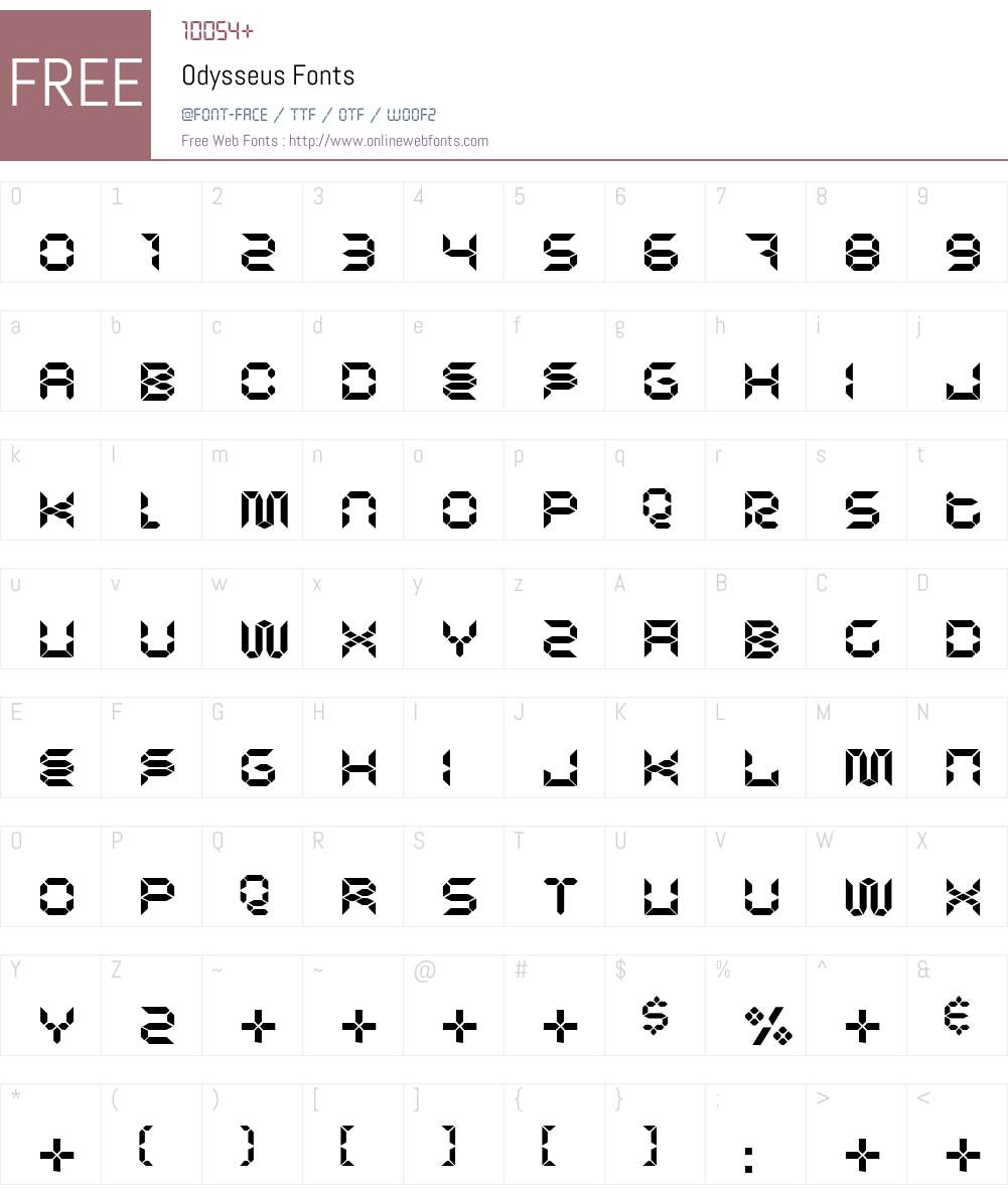 Odysseus Font Screenshots