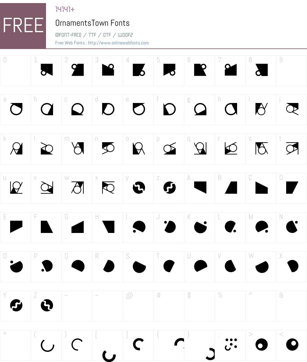 OrnamentsTown Font Screenshots