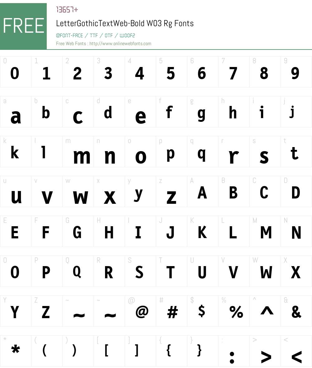 FF Letter Gothic Text Font Screenshots