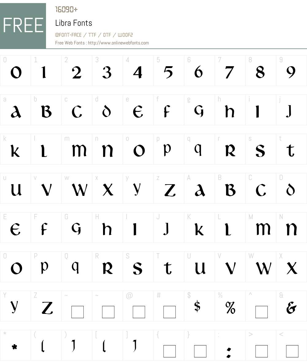 Libra Font Screenshots