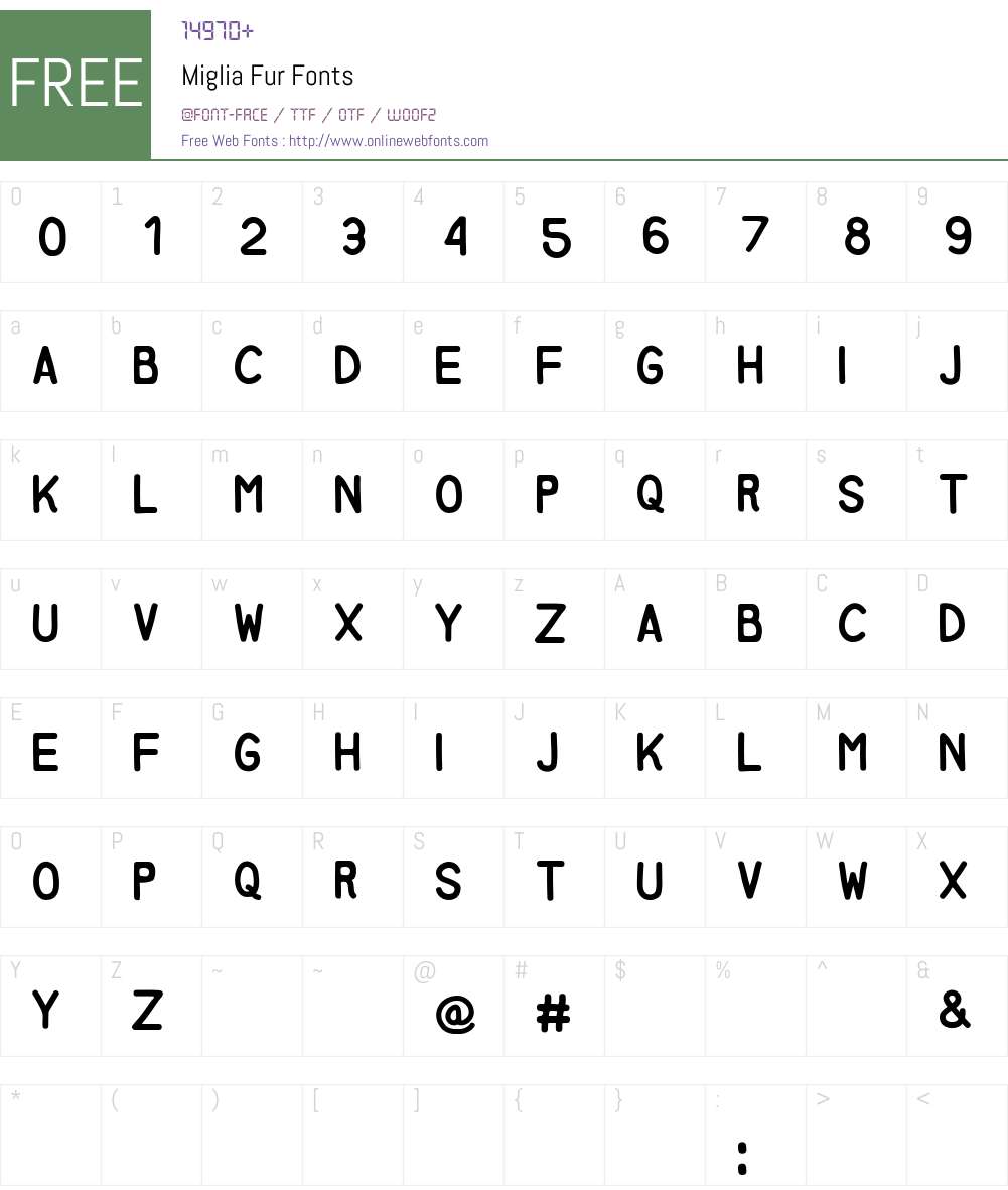 Miglia Fur Font Screenshots