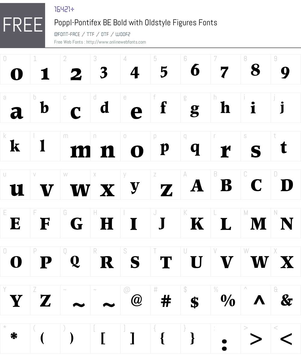 Poppl-Pontifex BE Font Screenshots