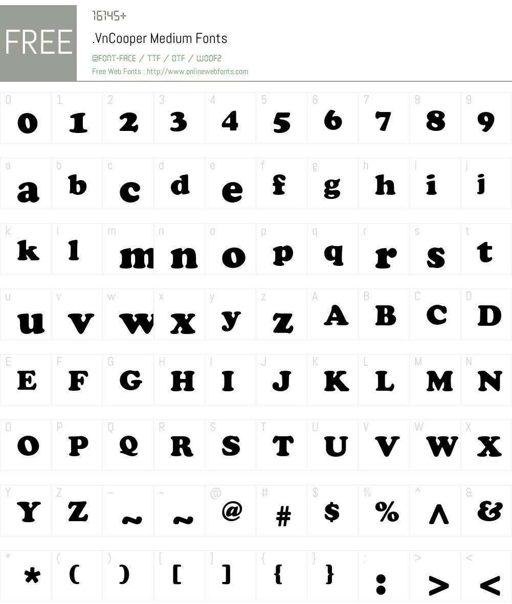 .VnCooper Font Screenshots
