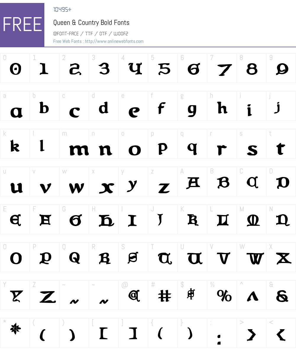 Queen & Country Bold Font Screenshots