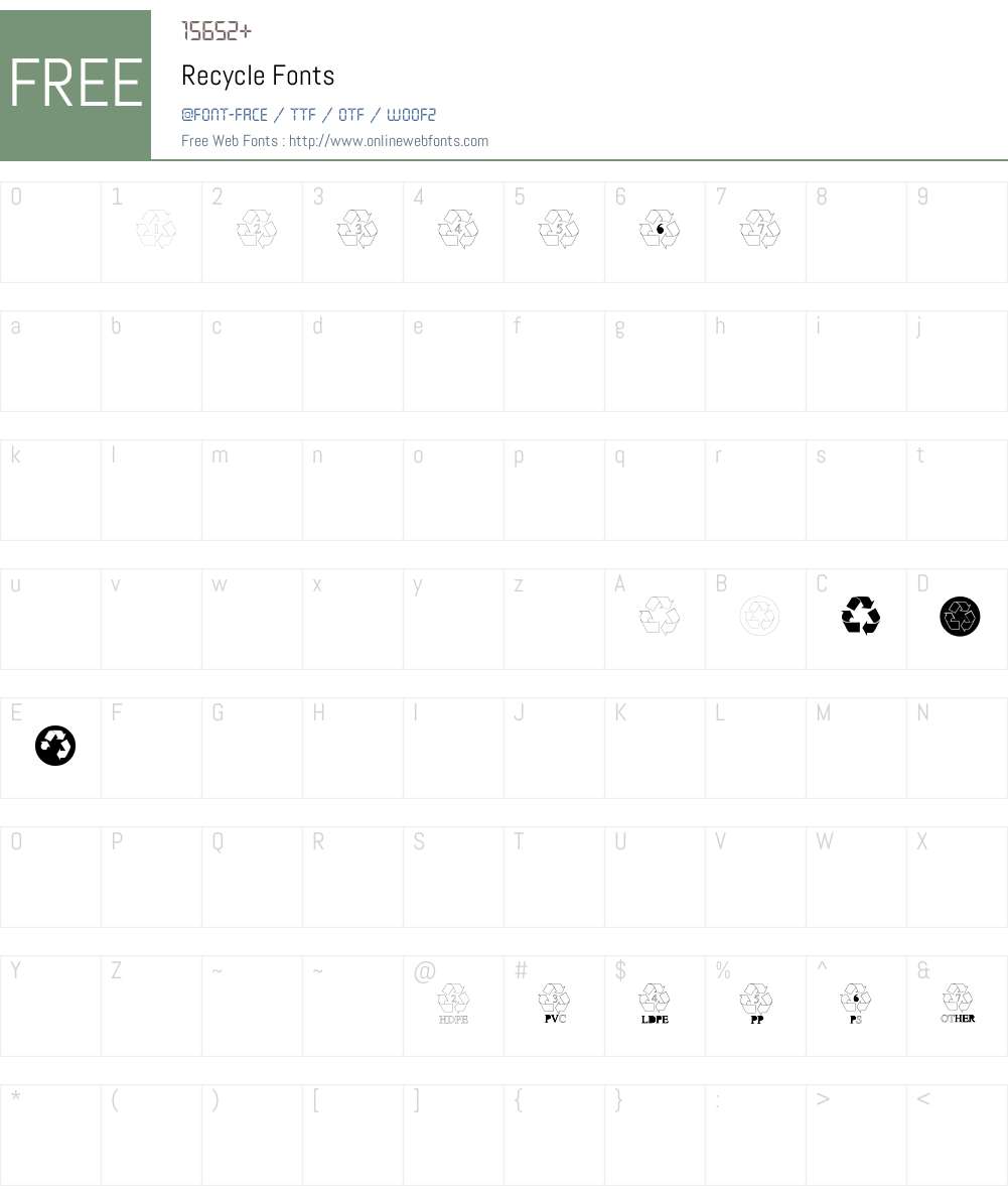 Recycle Font Screenshots
