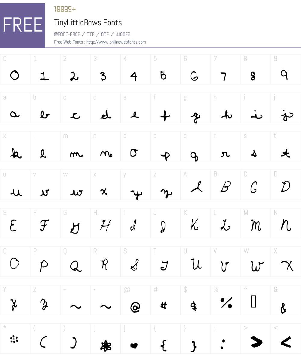 TinyLittleBows Font Screenshots