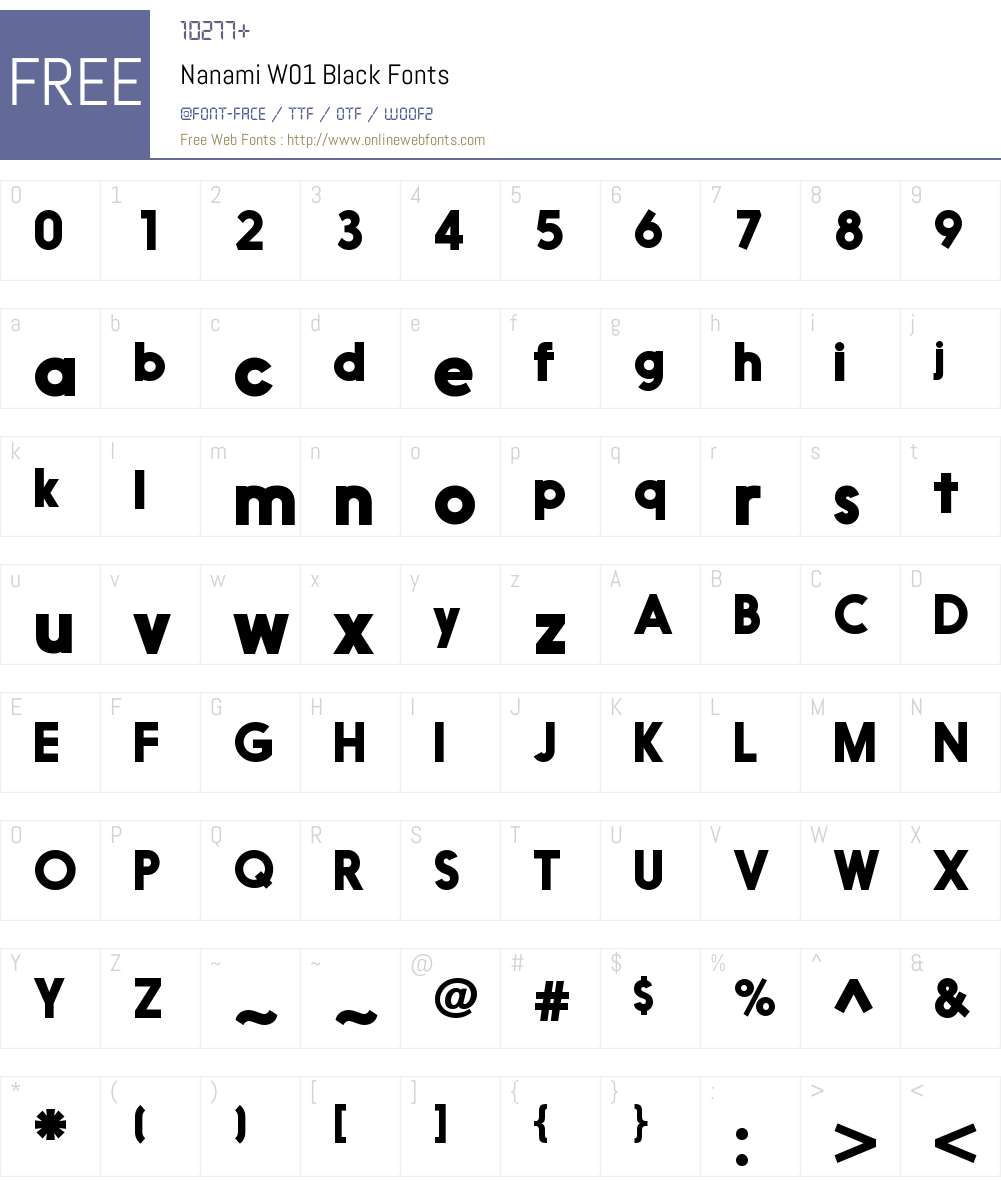 NanamiW01-Black Font Screenshots