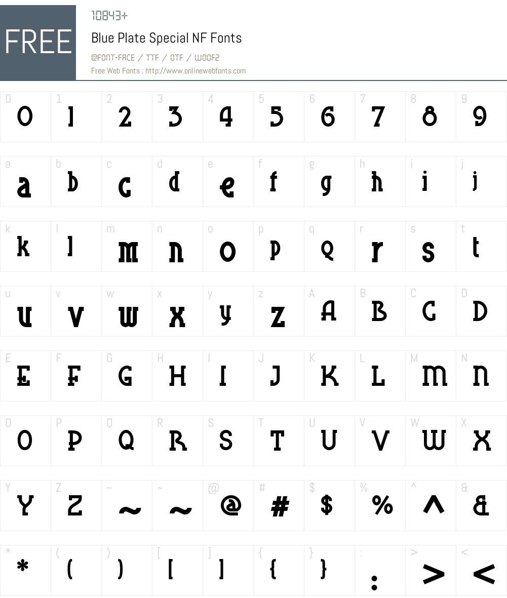Blue Plate Special NF Font Screenshots