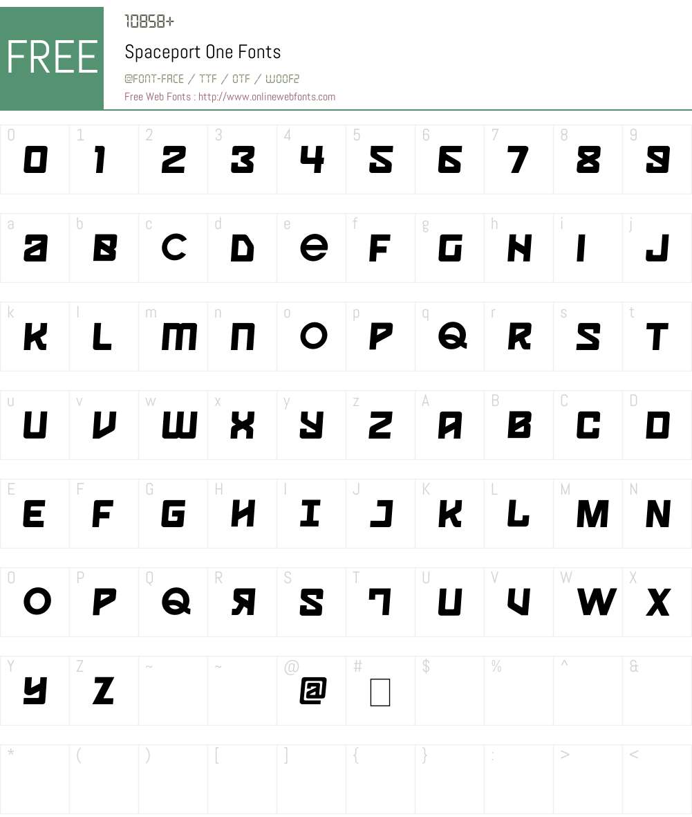 Spaceport One Font Screenshots