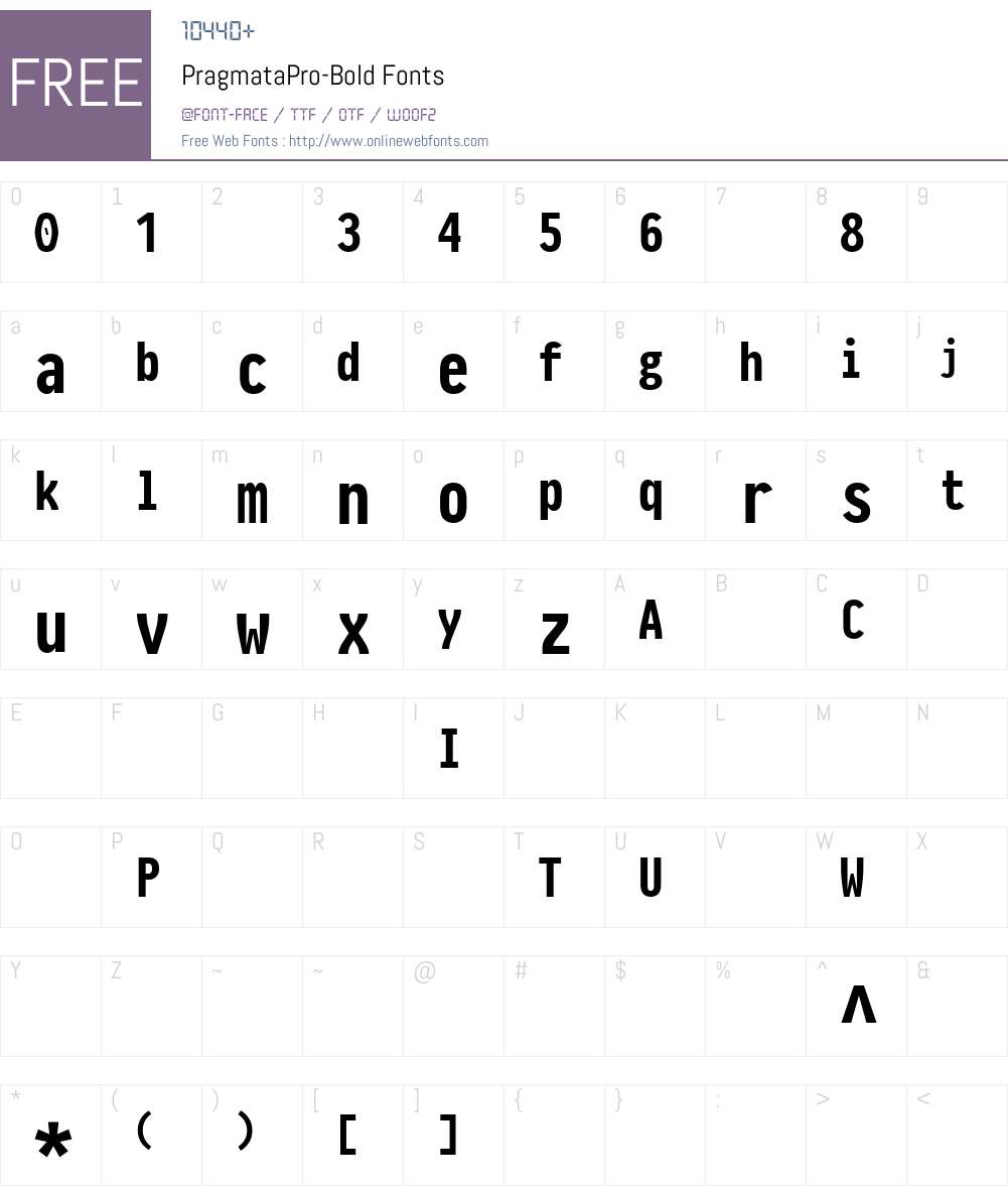 PragmataPro-Bold Font Screenshots