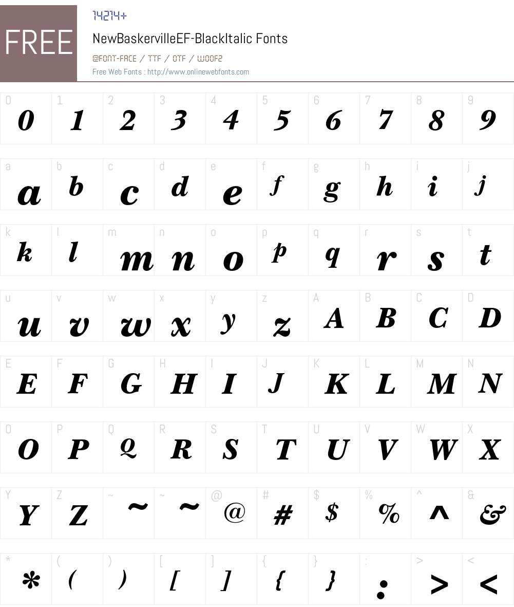 NewBaskervilleEF Font Screenshots