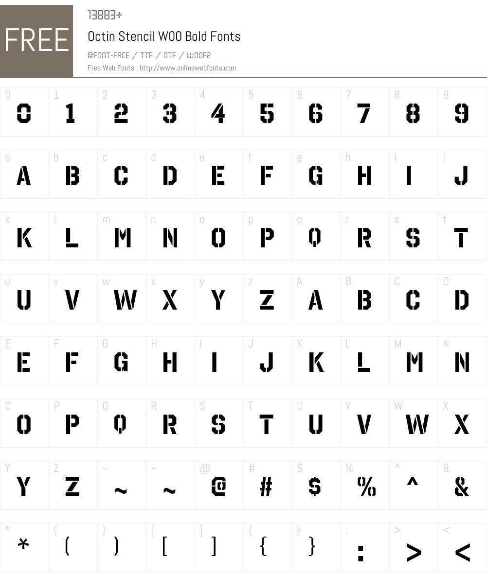 OctinStencilW00-Bold Font Screenshots