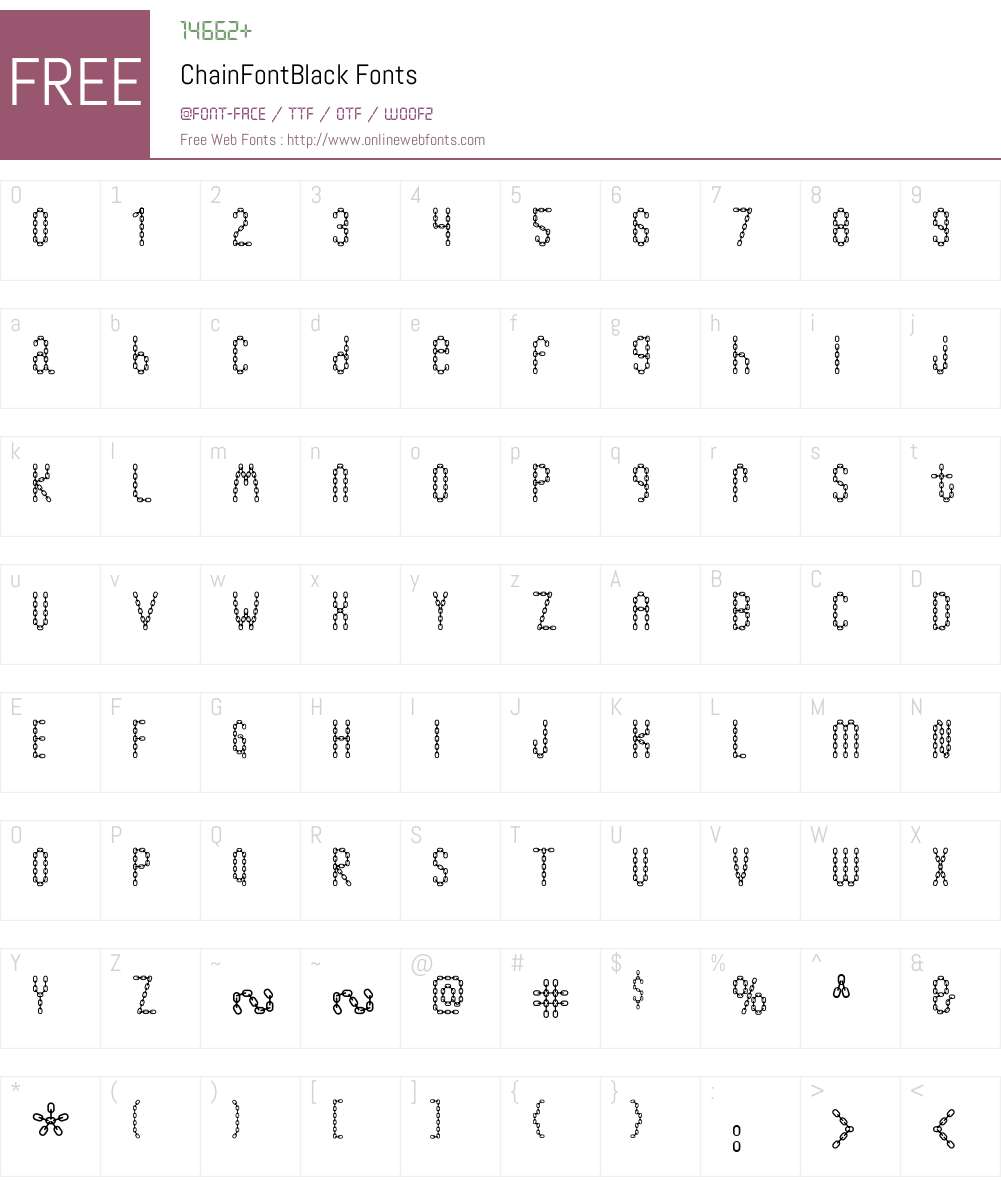 ChainFontBlack Font Screenshots