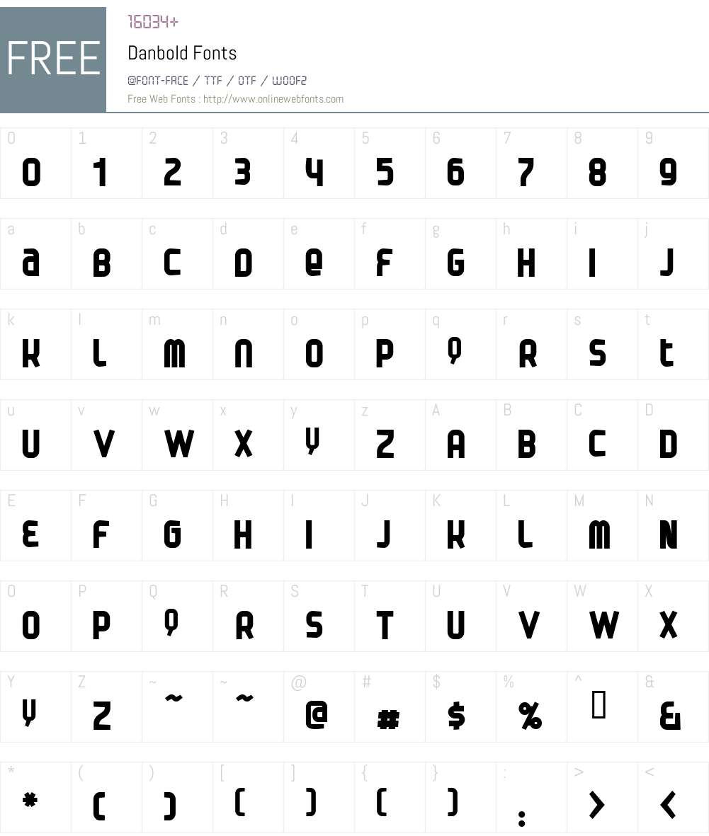 Danbold Font Screenshots