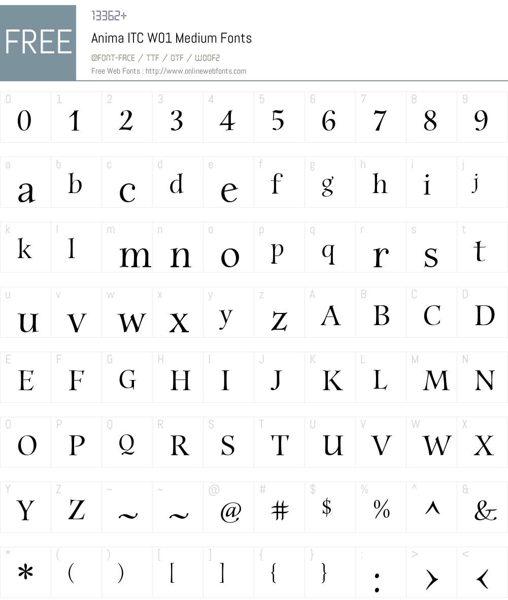 AnimaITCW01-Medium Font Screenshots