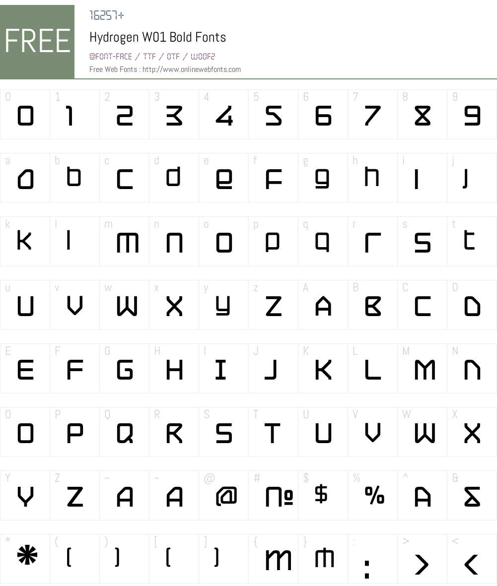 HydrogenW01-Bold Font Screenshots