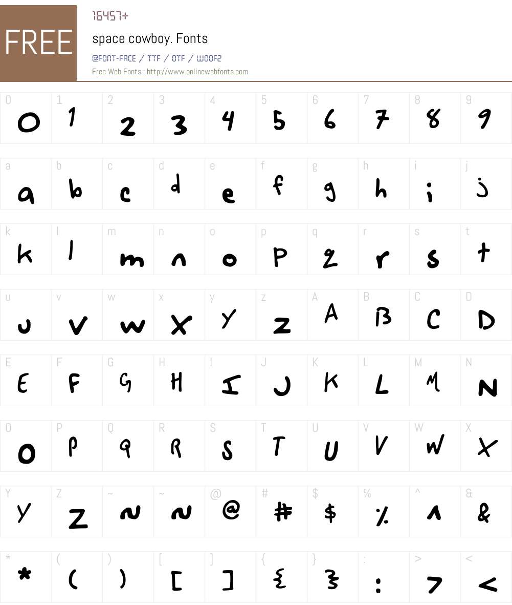 space cowboy. Font Screenshots