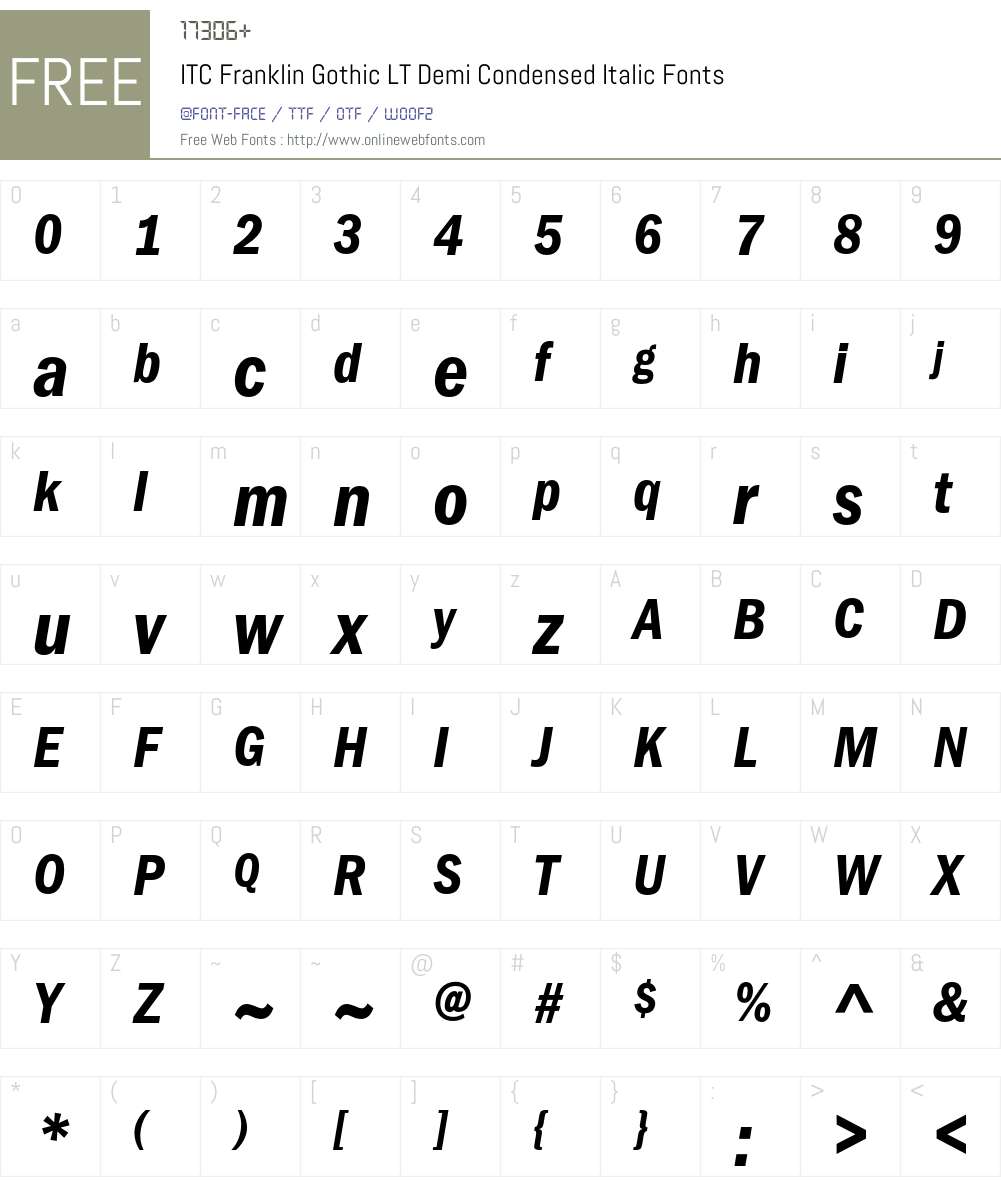 ITC Franklin Gothic LT Font Screenshots