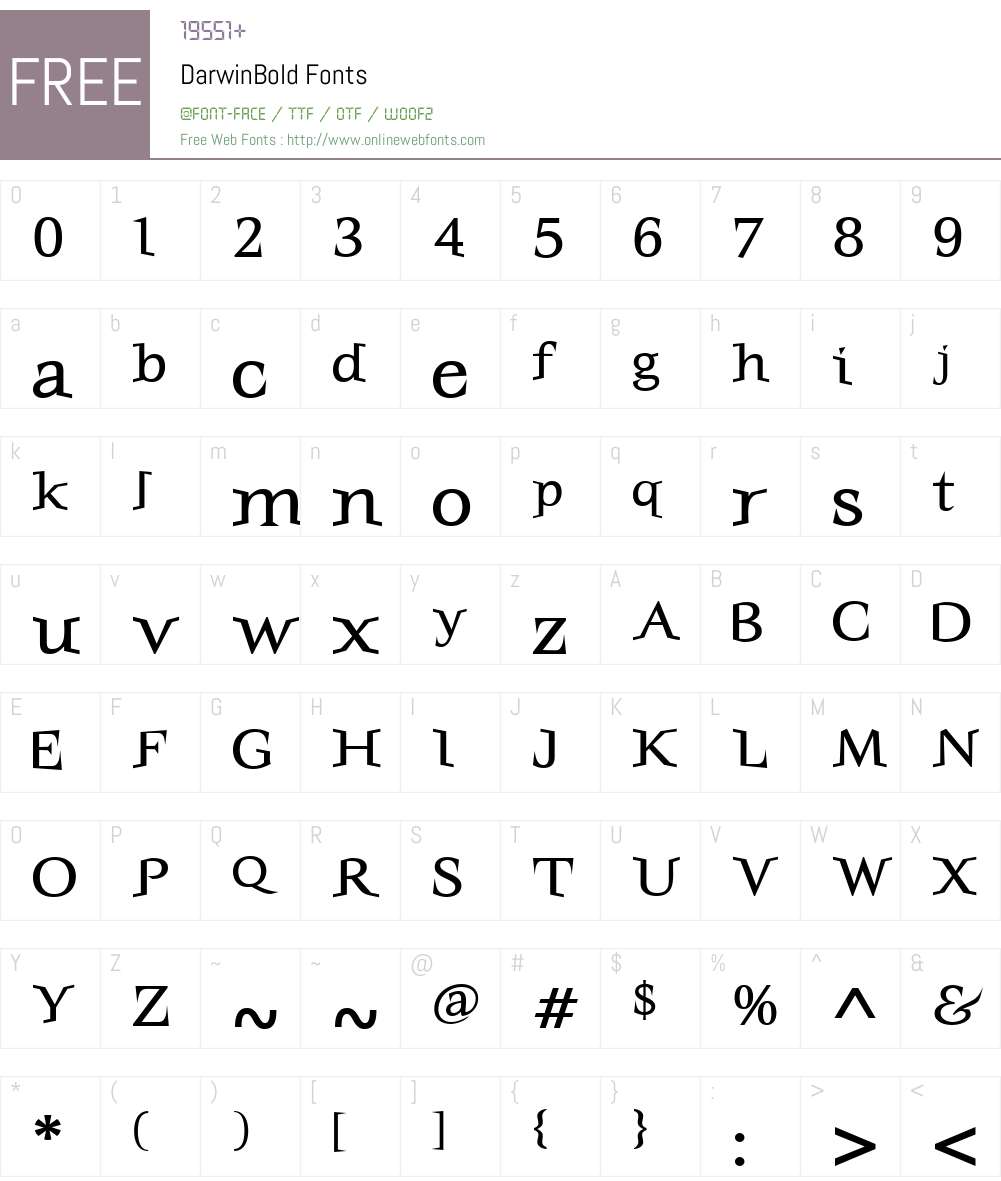 DarwinW00-Bd Font Screenshots