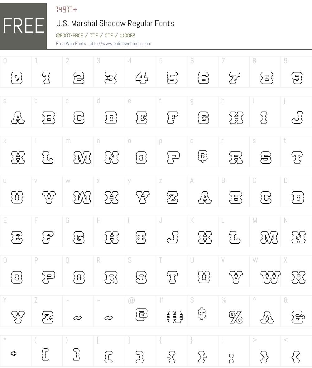 U.S. Marshal Shadow Font Screenshots