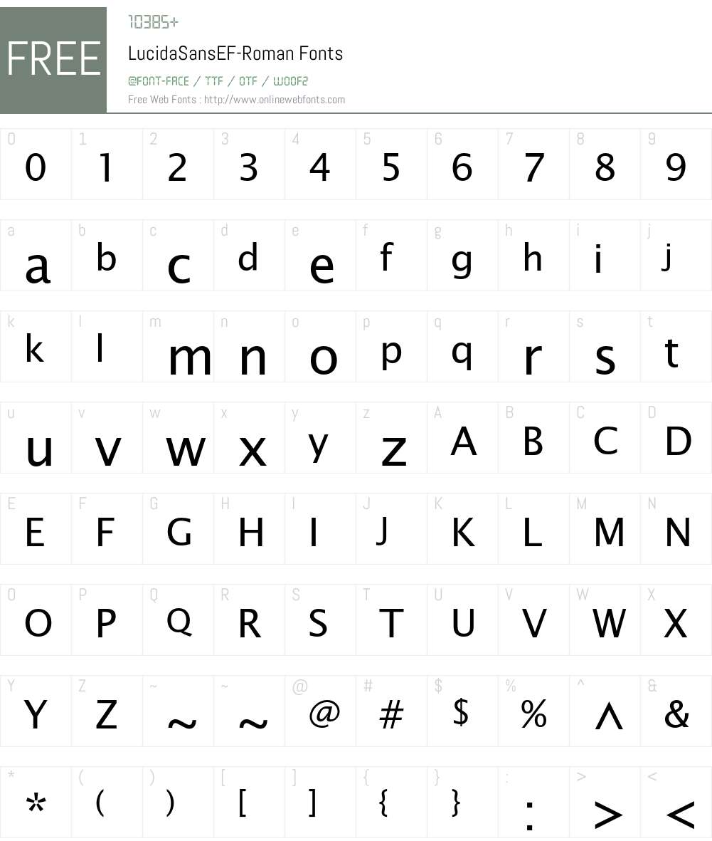 LucidaSansEF Font Screenshots