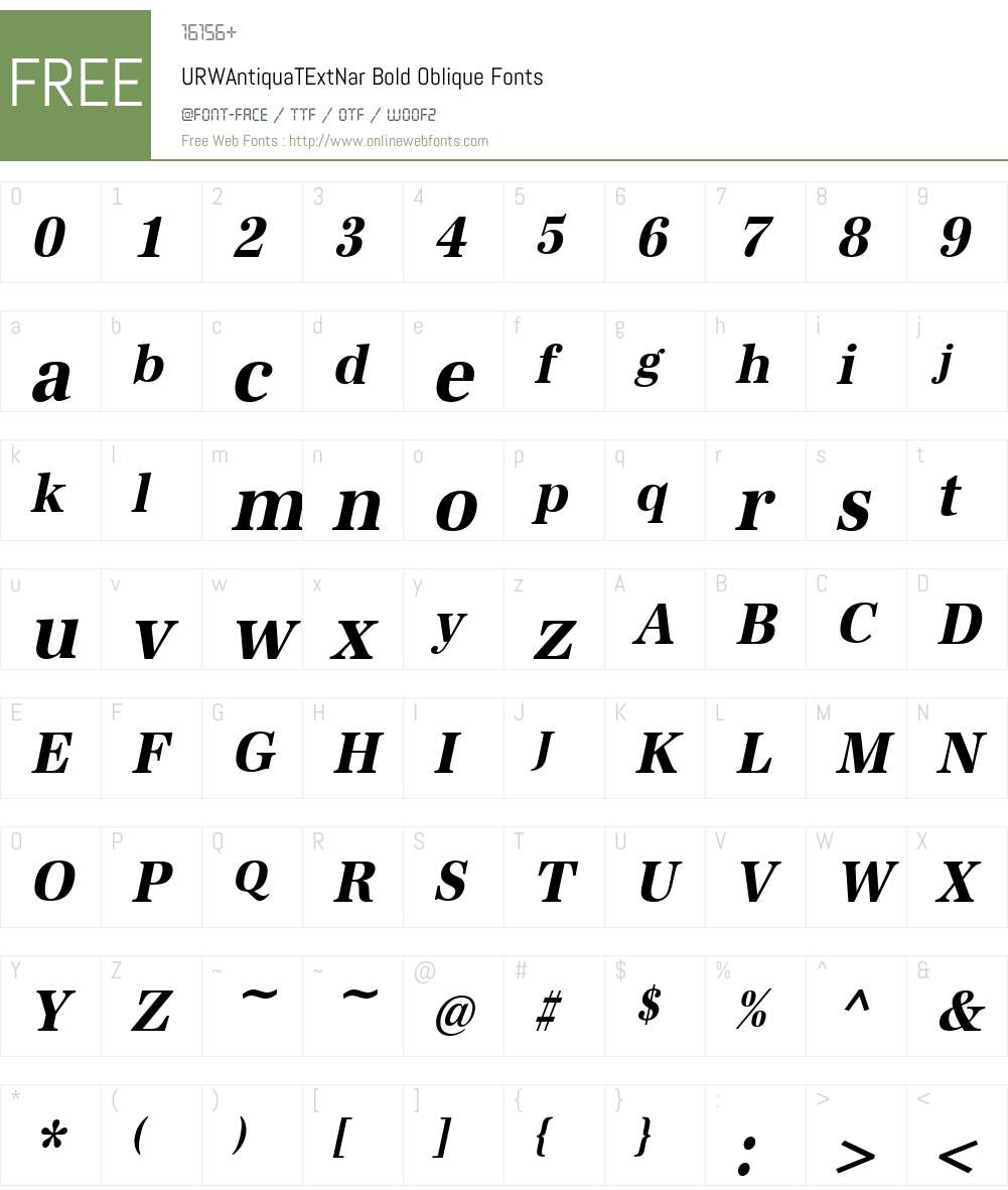 URWAntiquaTExtNar Font Screenshots