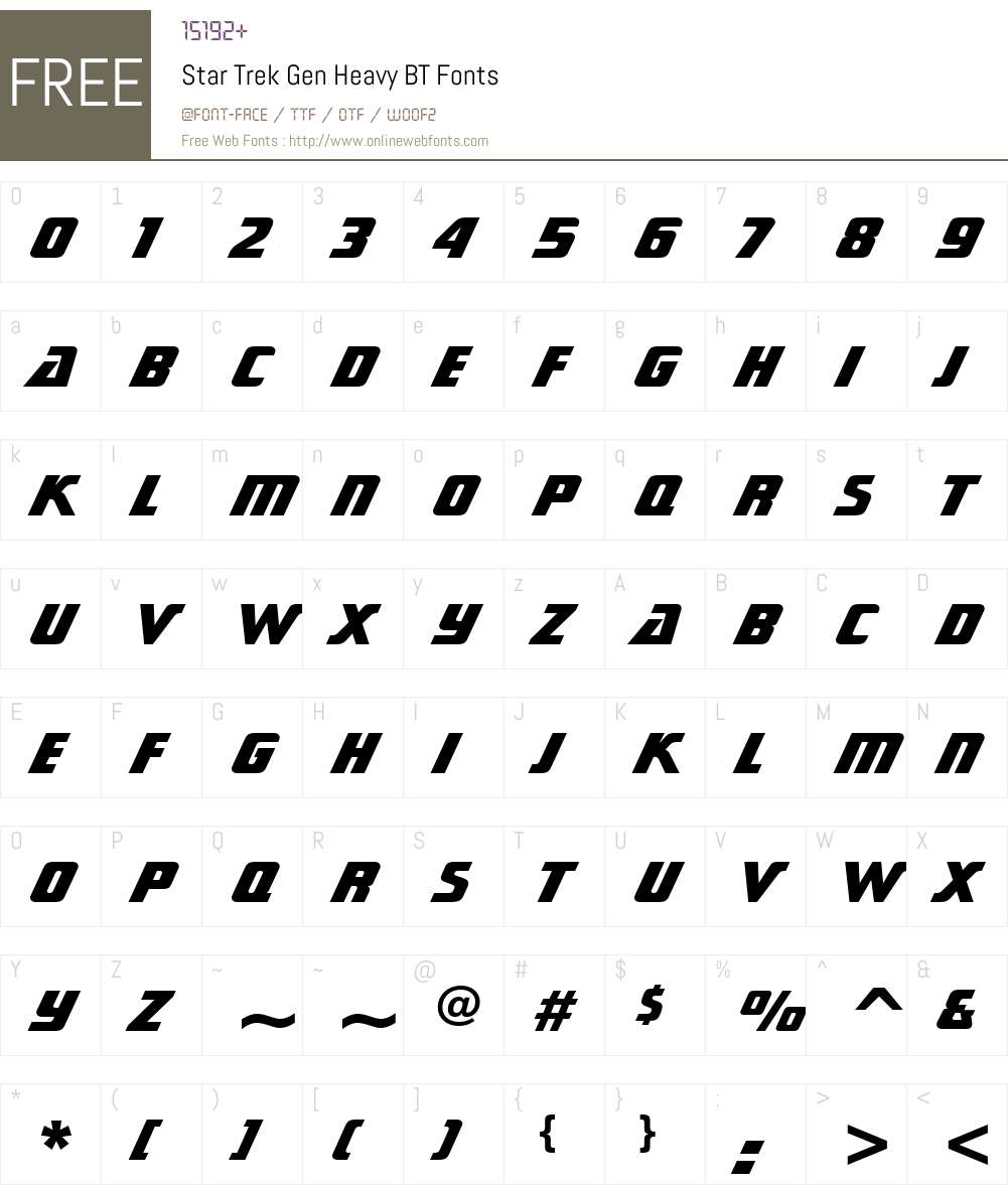 StarTrekGen Hv BT Font Screenshots