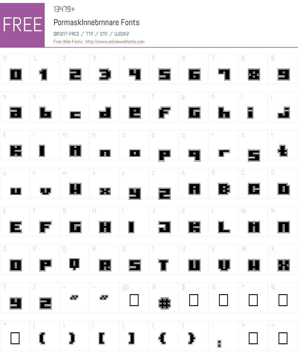 PormaskInnebrnnare Font Screenshots