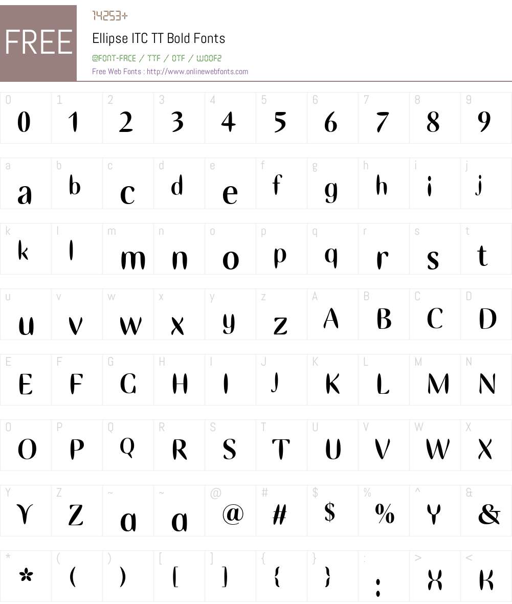 Ellipse ITC TT Font Screenshots
