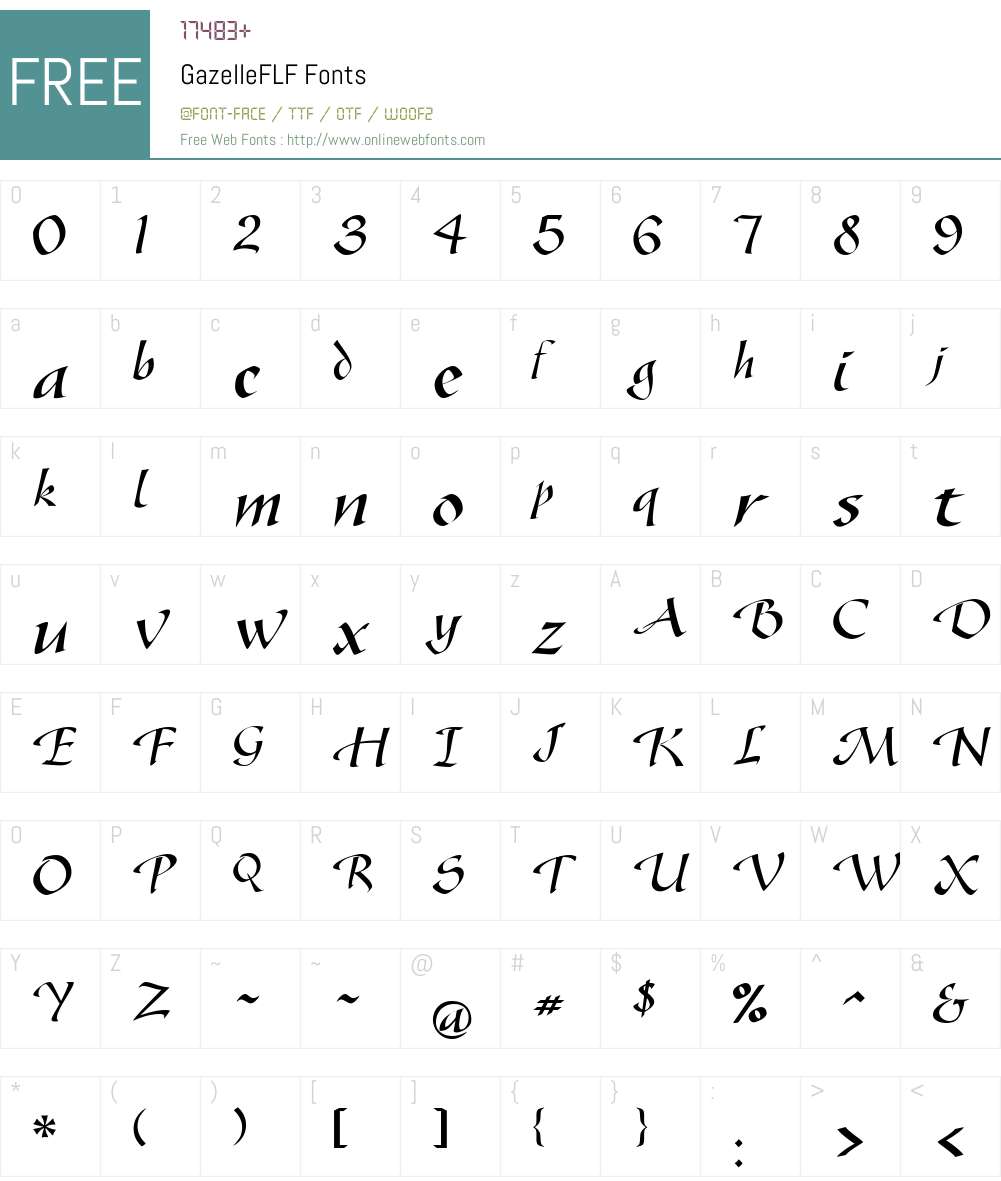 GazelleFLF Font Screenshots