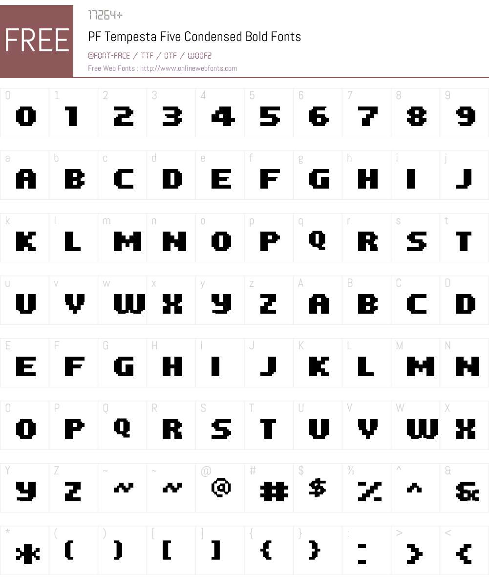 PF Tempesta Five Condensed Font Screenshots