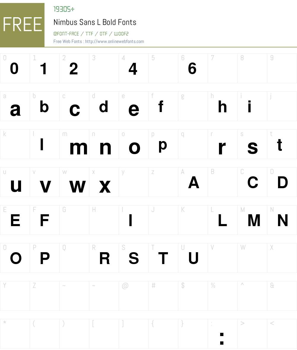 Nimbus Sans L Font Screenshots