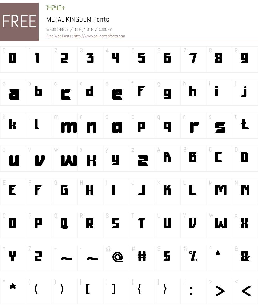 METAL KINGDOM Font Screenshots