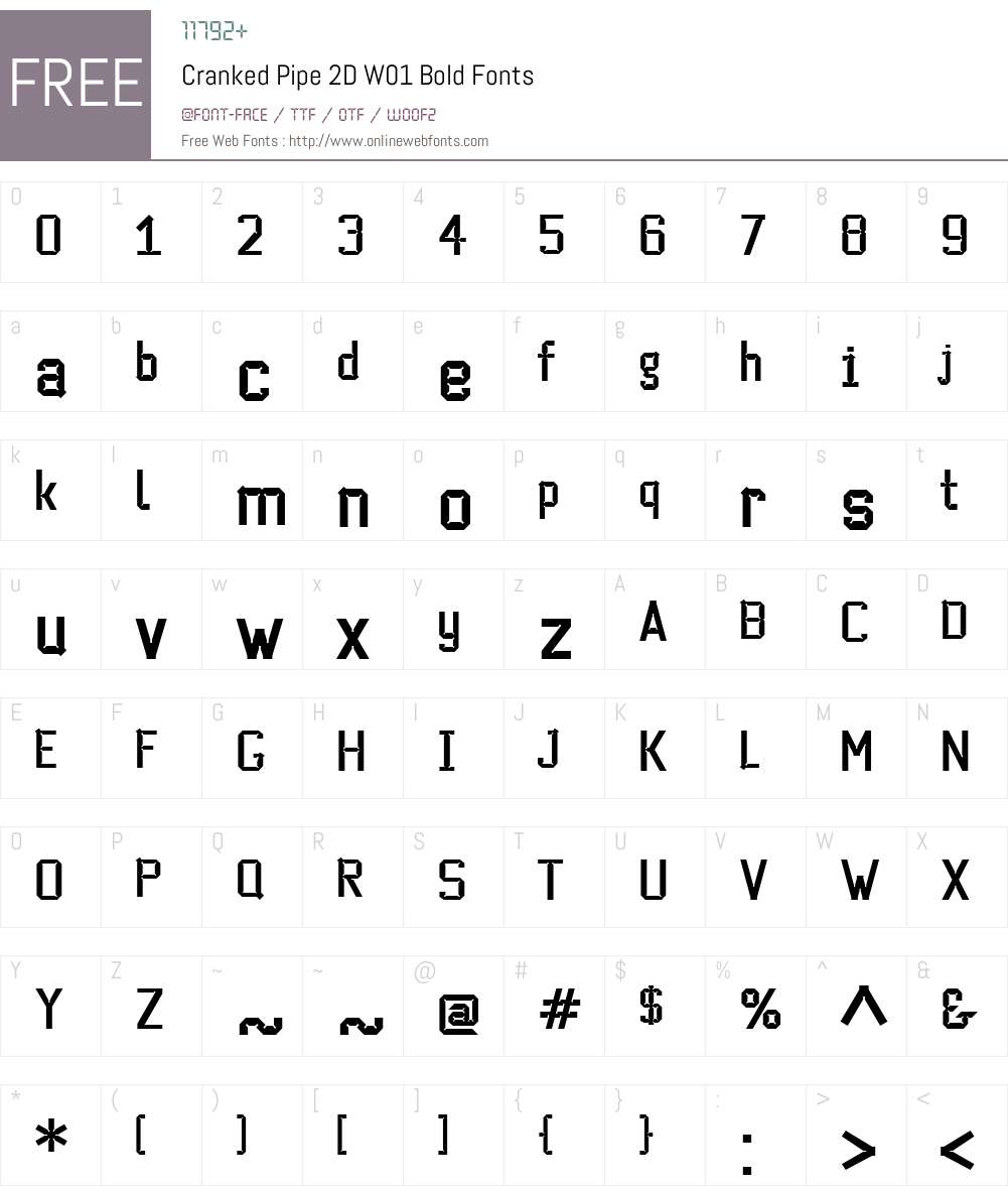 CrankedPipe2DW01-Bold Font Screenshots