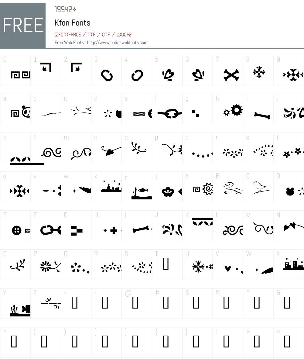 Kfon Font Screenshots