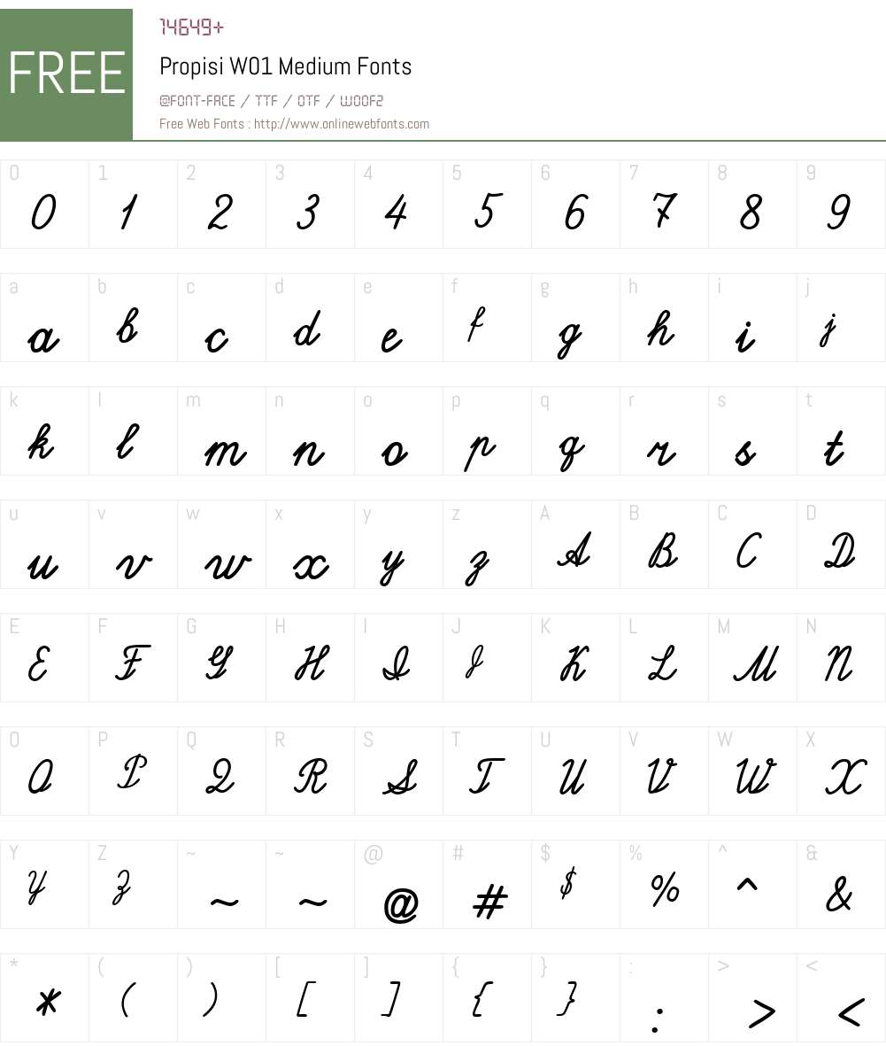 PropisiW01-Medium Font Screenshots