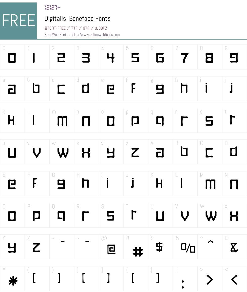 Digitalis Font Screenshots