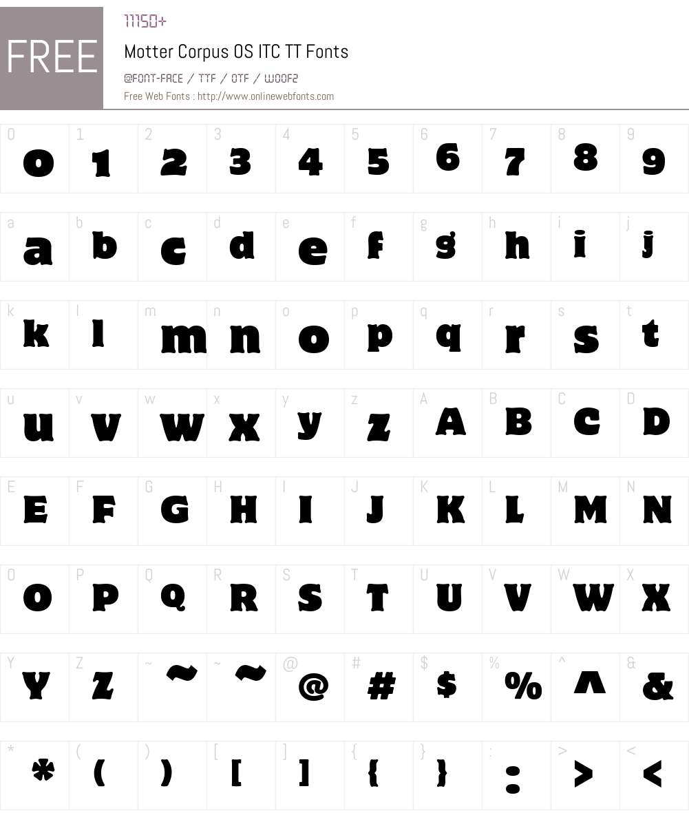 Motter Corpus OS ITC TT Font Screenshots