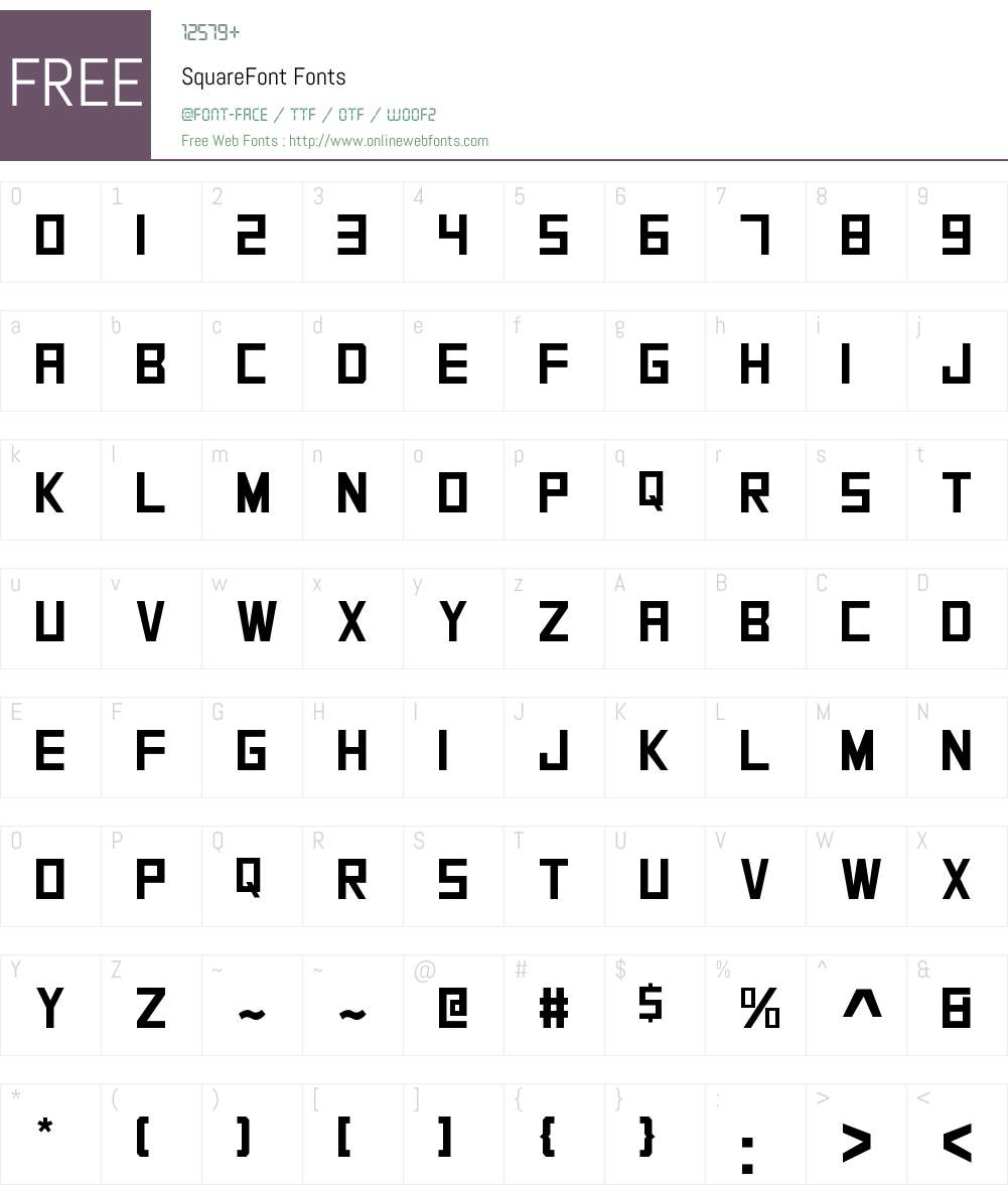 SquareFont Font Screenshots