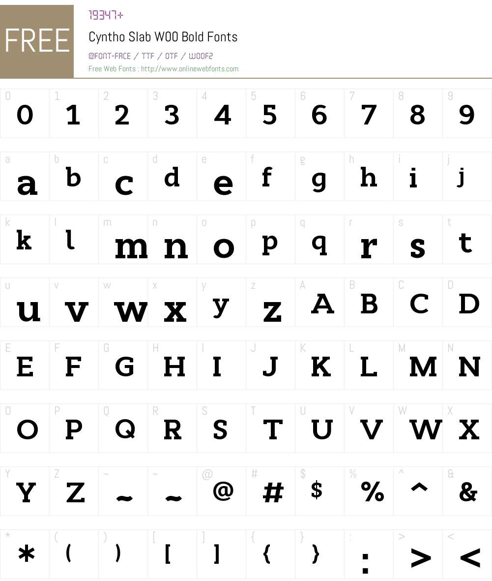 CynthoSlabW00-Bold Font Screenshots