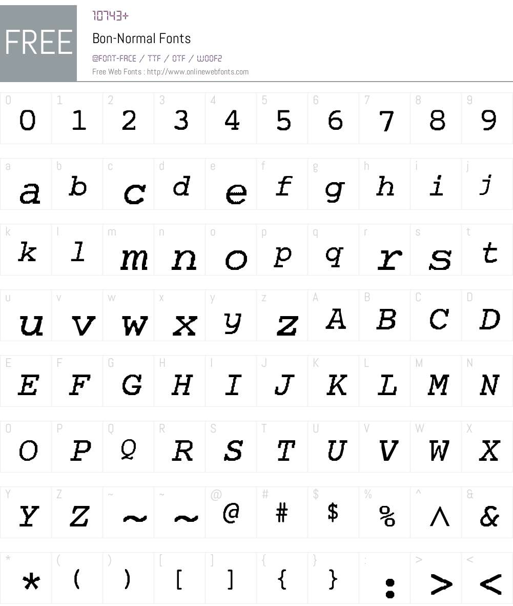 Bon-Normal Font Screenshots