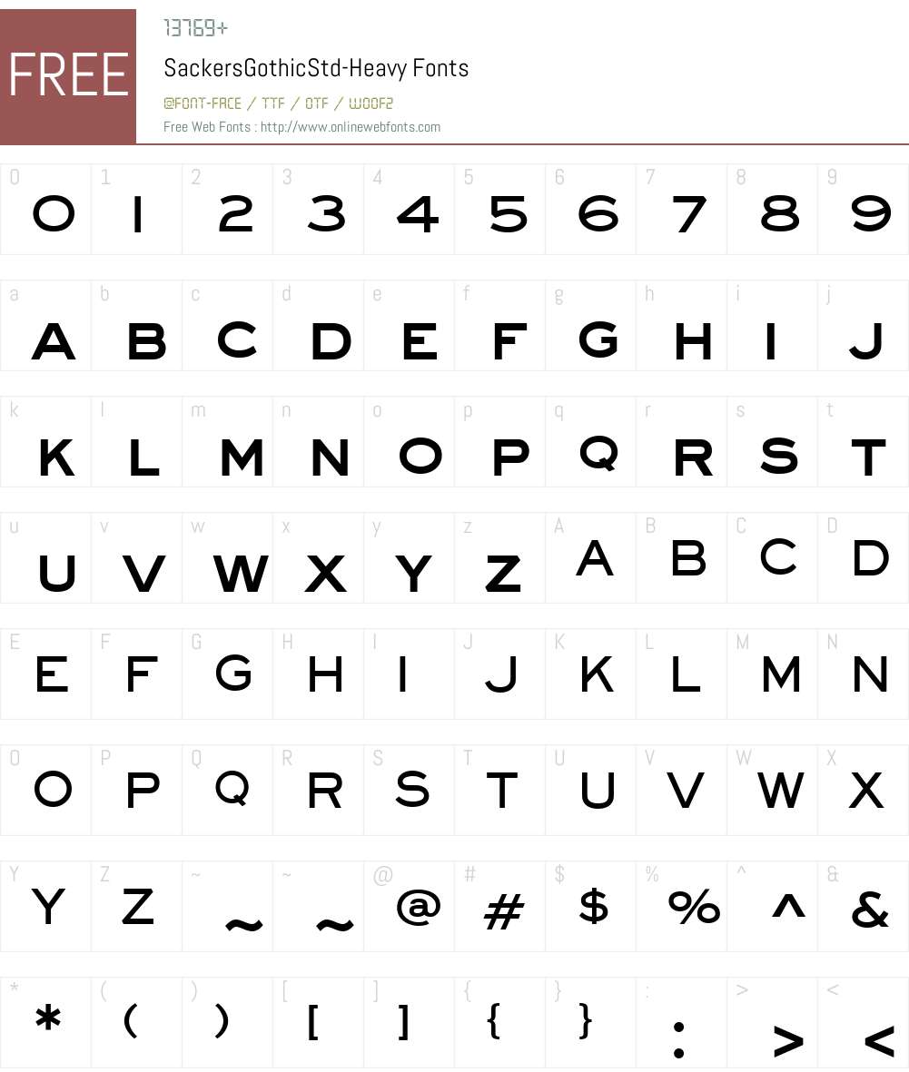 SackersGothicStd-Heavy Font Screenshots