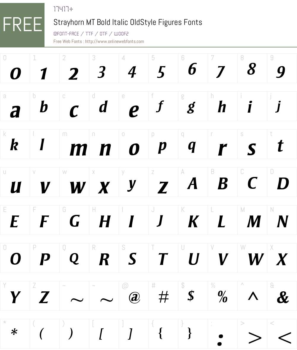 Strayhorn MT Font Screenshots